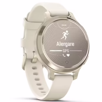 Smartwatch Garmin Lily 2 Active, 38mm, GPS, curea silicon, Lunar Gold/Bone