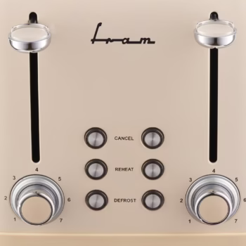Prajitor de paine FRAM FTP-800CR, 1600W, 4 felii, 6 nivele de rumenire, tavita detasabila pentru firimituri, Crem