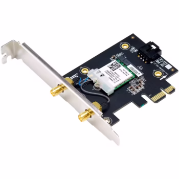 Placa de retea ASUS PCE-BE6500, BE6500, Tri-Band, 2 antene externe, 4K-QAM, Bluetooth 5.4, WPA3, OFDMA, MU-MIMO, MLO