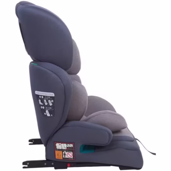 Scaun auto tip inaltator cu isofix pentru copii U-Grow, 76-150CM, R129, gri