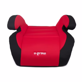 Inaltator auto pentru copii U-Grow, 125-150cm, certificat R129, cu isofix, negru/rosu