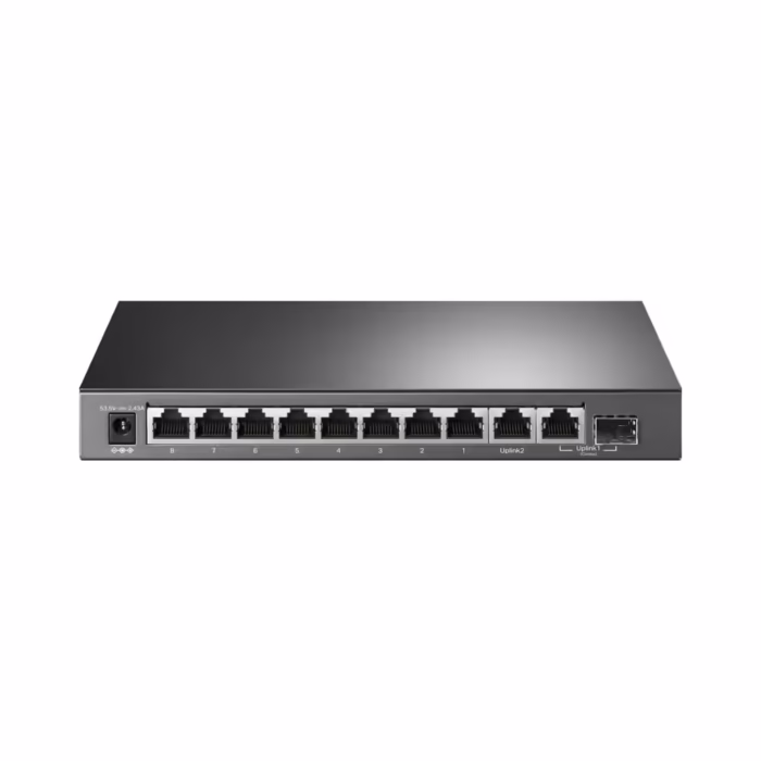 Switch management TP-LINK TL-SG1210MP, 9x1000Mbps (8xPOE+) + 1xSFP combo Gigabit, negru