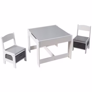 Set masa si 2 scaune, MDF, culoare alb, U-Grow