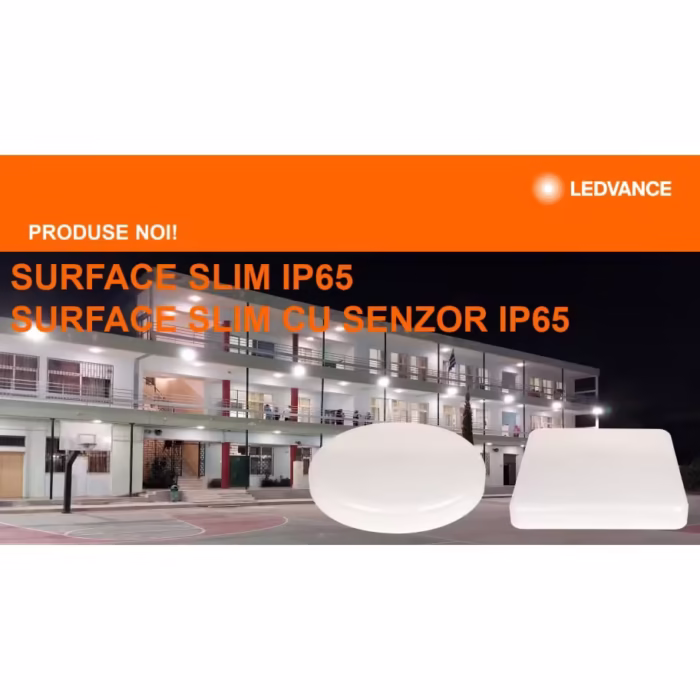 Plafoniera led pentru baie ledvance surface slim round 200 19w 2000 lm lumina neutra (4000k) ip65/ik10 Ø200x55mm alb