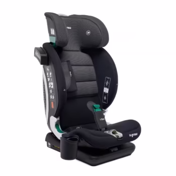 Scaun auto pentru copii U-Grow Goldfix Plus, I-Size, R129, cu isofix, 76-150 cm, boxa bluetooth, negru