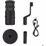 Microfon Genesis Radium 350D, tip Dynamic, model cardioid, suport fix, conectivitate USB-C, raspuns in frecventa 60 – 14.000 Hz, sensibilitate48 dB, lungime cablu 250 cm, negru
