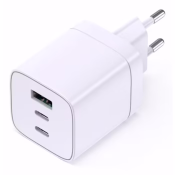 Încărcător Serioux USB-C 2+USB-A 65W, protecție supratensiune, dimensiuni 83x40x40mm