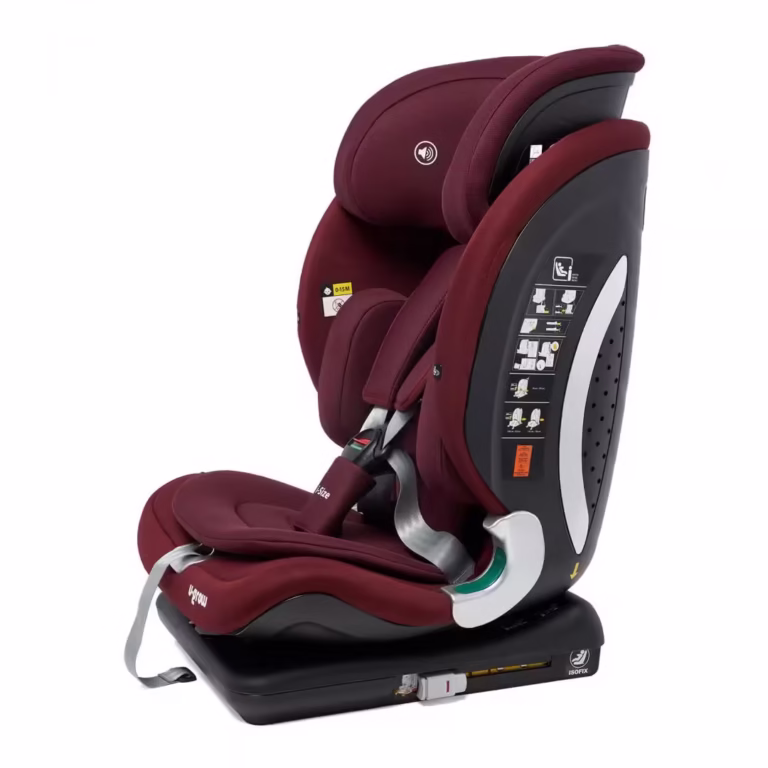 Scaun auto pentru copii U-Grow Goldfix Plus, I-Size, R129, cu isofix, 76-150 cm, boxa bluetooth, rosu