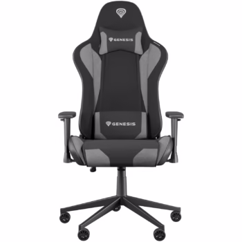 Scaun Gaming Genesis NITRO 440 G2, Baza Metalica, Sezut si Spatar Textil Ajustabil 150°, Perna Lombar si Gat, Max 120 kg., Roti 60mm cu Invelis CareGlide Antiscratch, Negru-Gri