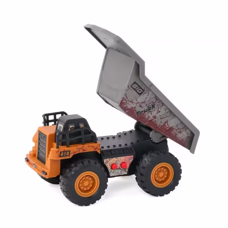 Basculanta de jucarie FUN TRUCK, Momki, cu lumini si sunete, negru+portocaliu+gri, 3ani+