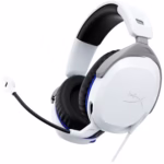 Casti gaming cu fir HyperX Cloud Stinger 2 PS5/PS4, jack 3,5mm pentru conectare direct la controller, drivere 50mm, slidere gradate, microfon cu noise cancelling, spuma cu memorie, alb