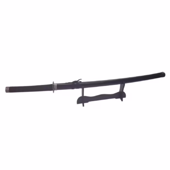Sabie katana decorativa DEPOX®, panoplie, Last Samurai, negru, metal, 51.5 cm, suport inclus