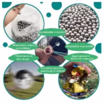 Set 300 bile metalice pentru airsoft si prastie 7 mm, argintiu