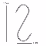 Set 24 Carlige afumatoare carne , macelarie DEPOX® , 17 cm , inox