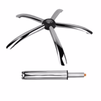 Set baza pentru scaun directorial, 60 cm si cilindru piston, gaz, pentru scaune birou, argintiu, 35 cm