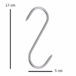 Set cinci Carlige afumatoare carne , macelarie DEPOX® , 17 cm , inox