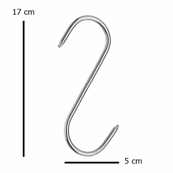 Set cinci Carlige afumatoare carne , macelarie DEPOX® , 17 cm , inox Set cinci Carlige afumatoare carne , macelarie DEPOX® , 17 cm , inox