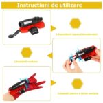 Set costum cu muschi, manusa cu ventuze si figurina Spiderman, 7-9 ani