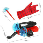 Set costum cu muschi, manusa cu ventuze si figurina Spiderman, 7-9 ani