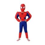 Set costum cu muschi, manusa cu ventuze si figurina Spiderman, 7-9 ani