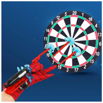 Set costum cu muschi, manusa cu ventuze si figurina Ultimate Spiderman, 3-5 ani, rosu