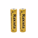 Set 2 acumulatori (baterii reincarcabile) Li-ion, 12000 mAh, 3.7 V, Rakieta 18650 galben