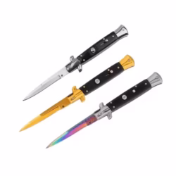 Set trei bricege cu arc, DEPOX®, design italian clasic, husă inclusă, 22 cm, auriu/multicolor