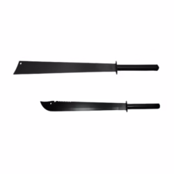 Set doua sabii vanatoare DEPOX®, maner metal, 81 cm/50 cm, negru, teaca inclusa