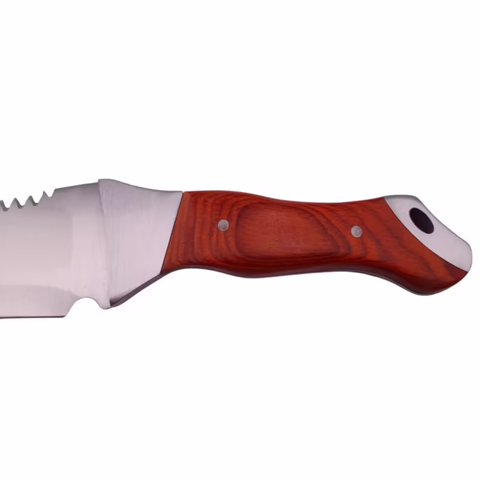 Set maceta de vanatoare DEPOX®, Knife of Mind, otel inoxidabil, argintie, 46 cm si nunceag metalic