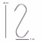 Set cinci Carlige afumatoare carne , macelarie DEPOX® , 16 cm , metal