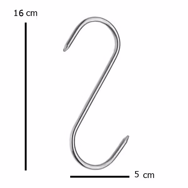 Set cinci Carlige afumatoare carne , macelarie DEPOX® , 16 cm , metal Set cinci Carlige afumatoare carne , macelarie DEPOX® , 16 cm , metal