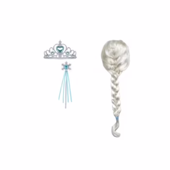 Set peruca, bagheta, diadema printesa Elsa Frozen, DEPOX®, Halloween