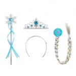 Set rochie si trei accesorii Elsa Frozen, 3-5 ani, Carnaval