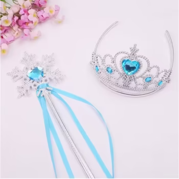 Set rochie si trei accesorii Elsa Frozen, 7-9 ani, Carnaval