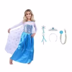 Set rochie si trei accesorii Elsa Frozen, 3-5 ani, Carnaval
