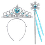 Set rochie si trei accesorii Elsa Frozen, 3-5 ani, Carnaval