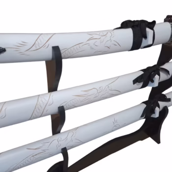 Set 3 sabii decorative, Katane DEPOX®, panoplie, Ninja Warrior, metal, 83 cm, teaca inclusa