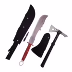 Set Topor Tactical Surivour, 38 cm si Sabie de vanatoare , Dragon Stance , DEPOX® , Cutit de aruncat si teaca incluse