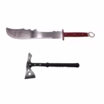 Set Topor Tactical Surivour, 38 cm si Sabie de vanatoare , Dragon Stance , DEPOX® , Cutit de aruncat si teaca incluse