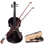 Vioara clasica din lemn 3/4 si arcus 1/8 suplimentar, DEPOX®, toc inclus, negru