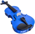 Set vioara clasica si arcus 1/8 suplimentar, DEPOX®, marime 4/4, lemn, albastra, toc din material